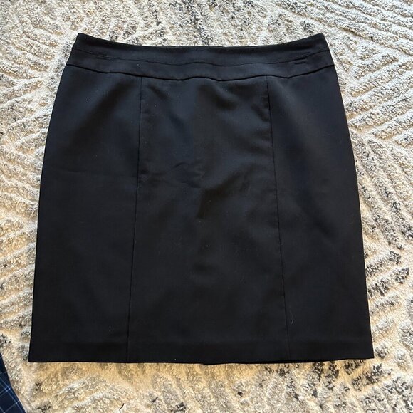George Black Short Pencil Skirt Women Size 12 Pleated - Picture 2 of 11